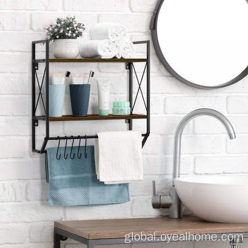 Bathroom Items Storage Wall Mounted Bathroom Shelf with Towel Bar Supplier